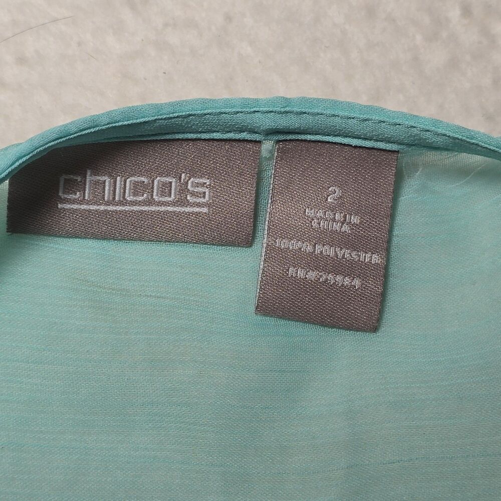 Chico's Tie-Dye Ombre Chevron Open-front Kimono Cardigan Size 2 - Picture 7 of 8